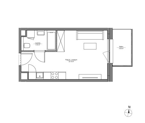 Plan 1 pok. 26m²