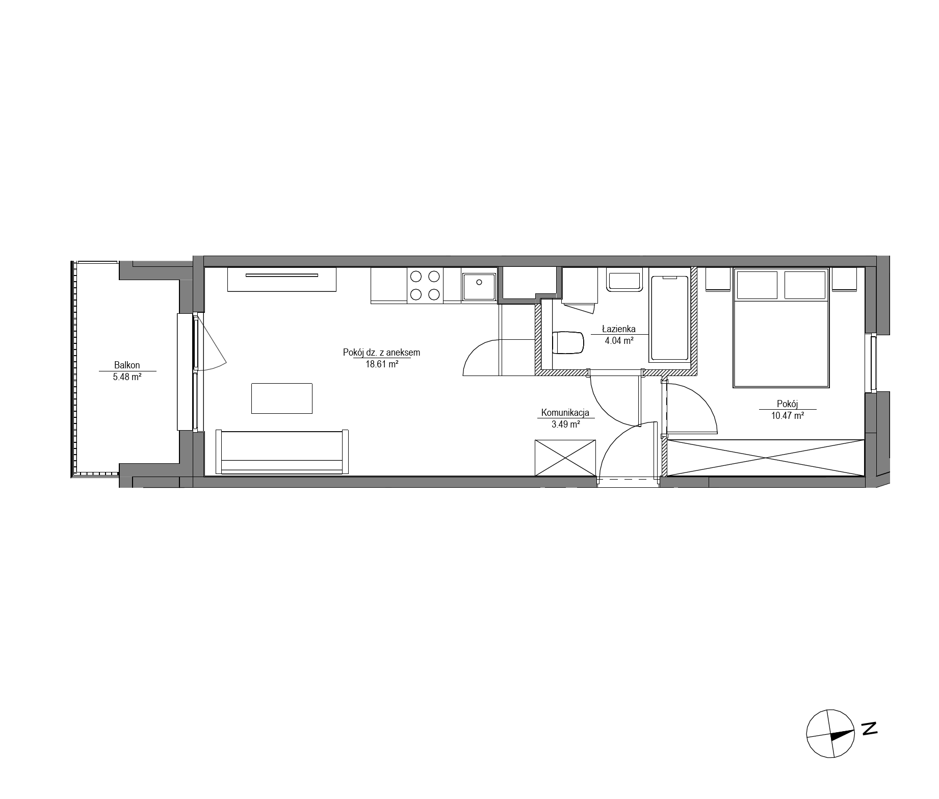 Plan 2 pok. 37m²