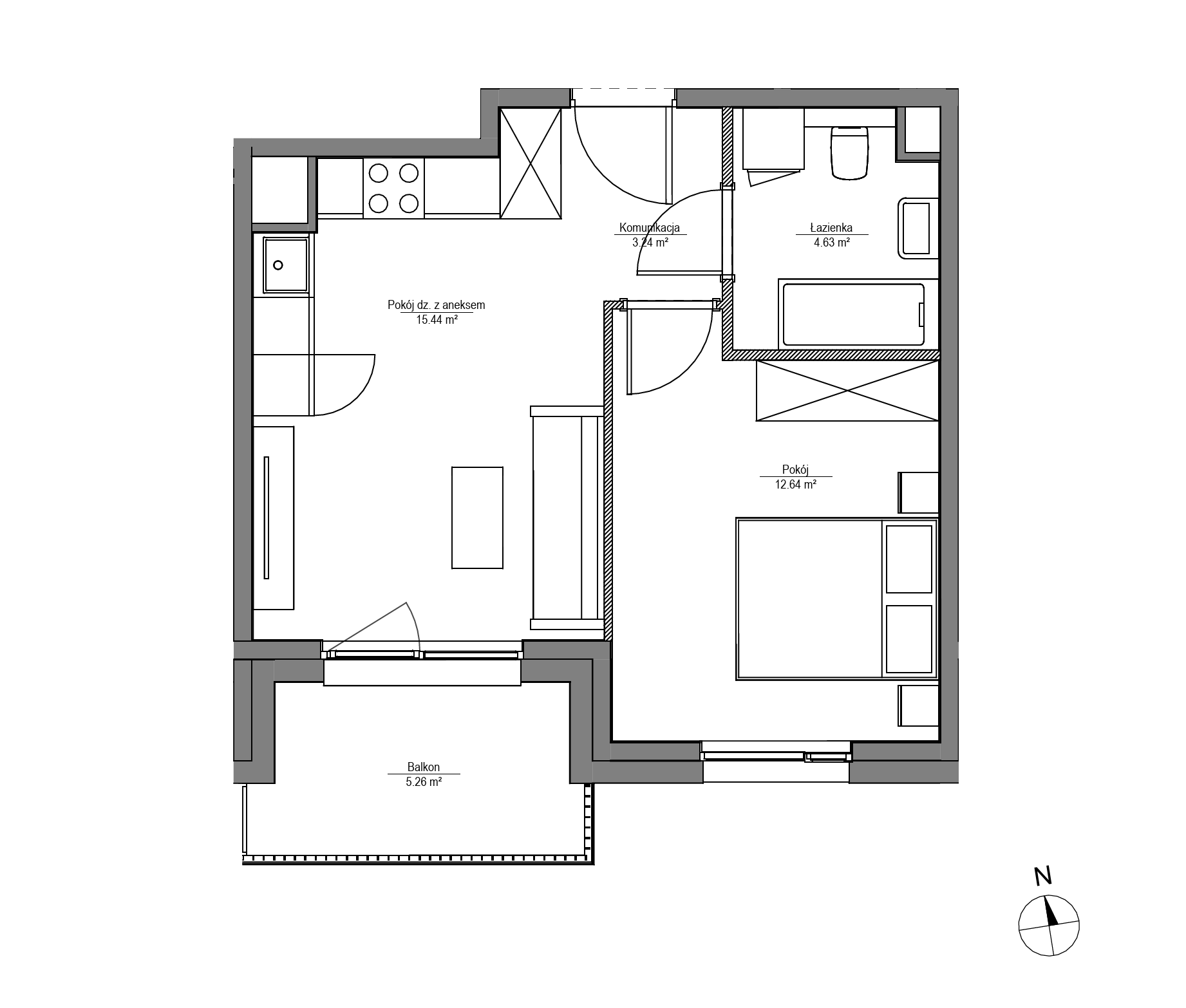 Plan 2 pok. 36m²