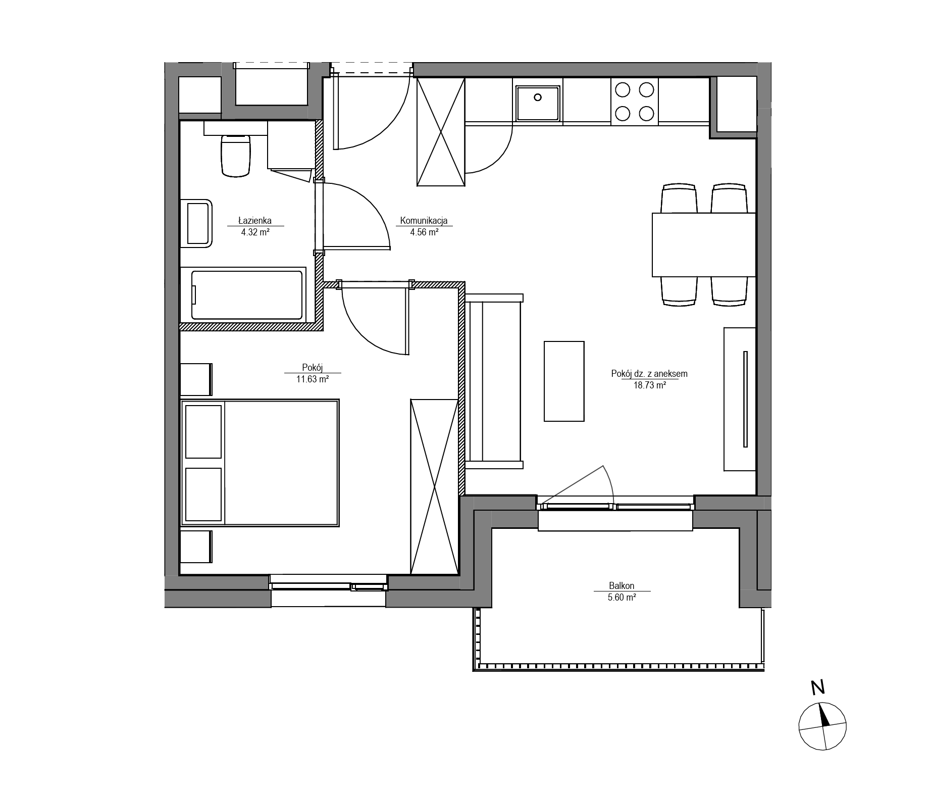 Plan 2 pok. 39m²