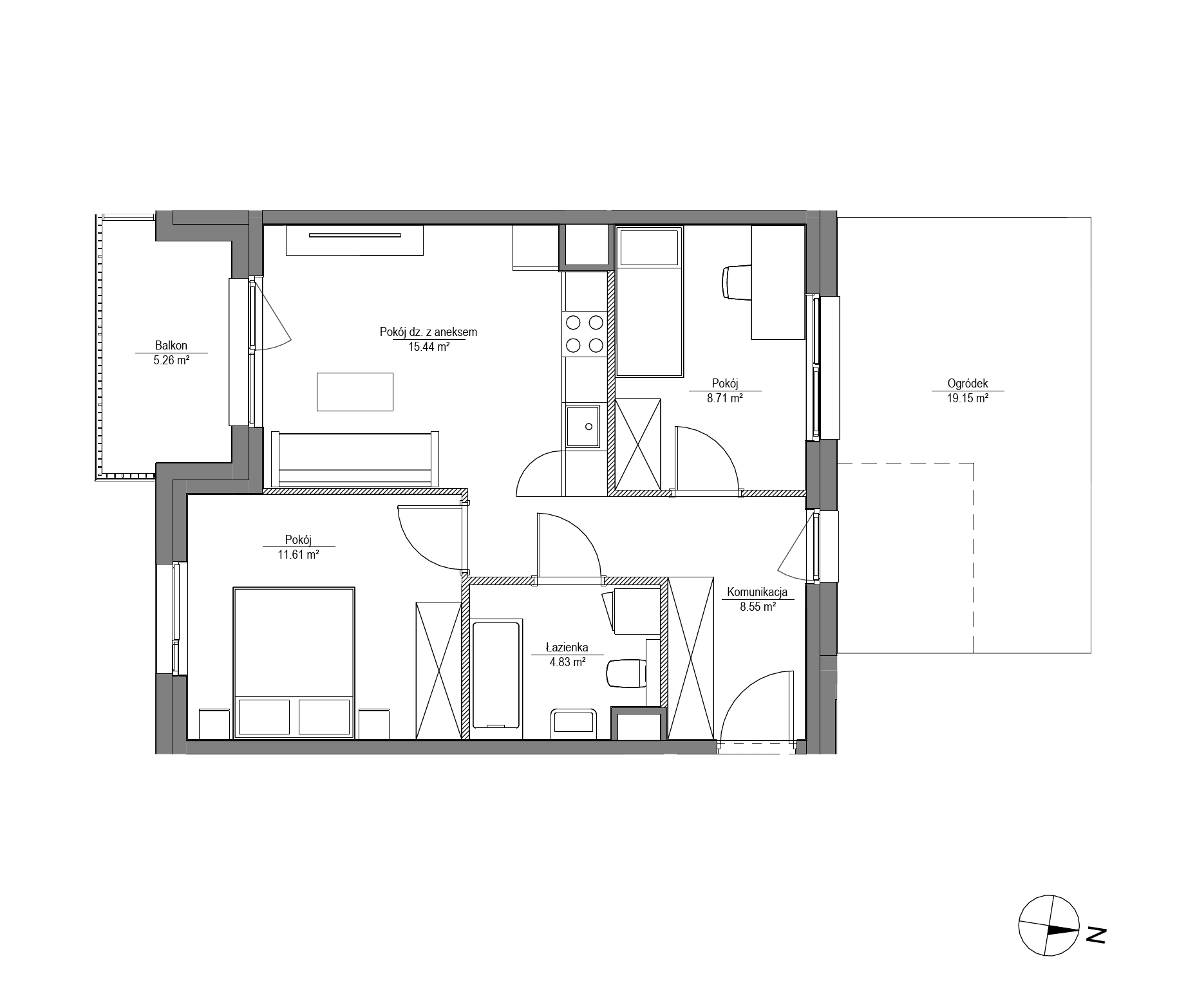 Plan 3 pok. 49m²