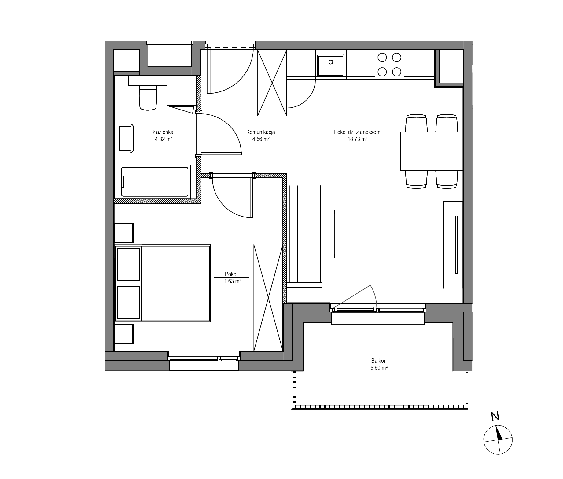 Plan 2 pok. 39m²