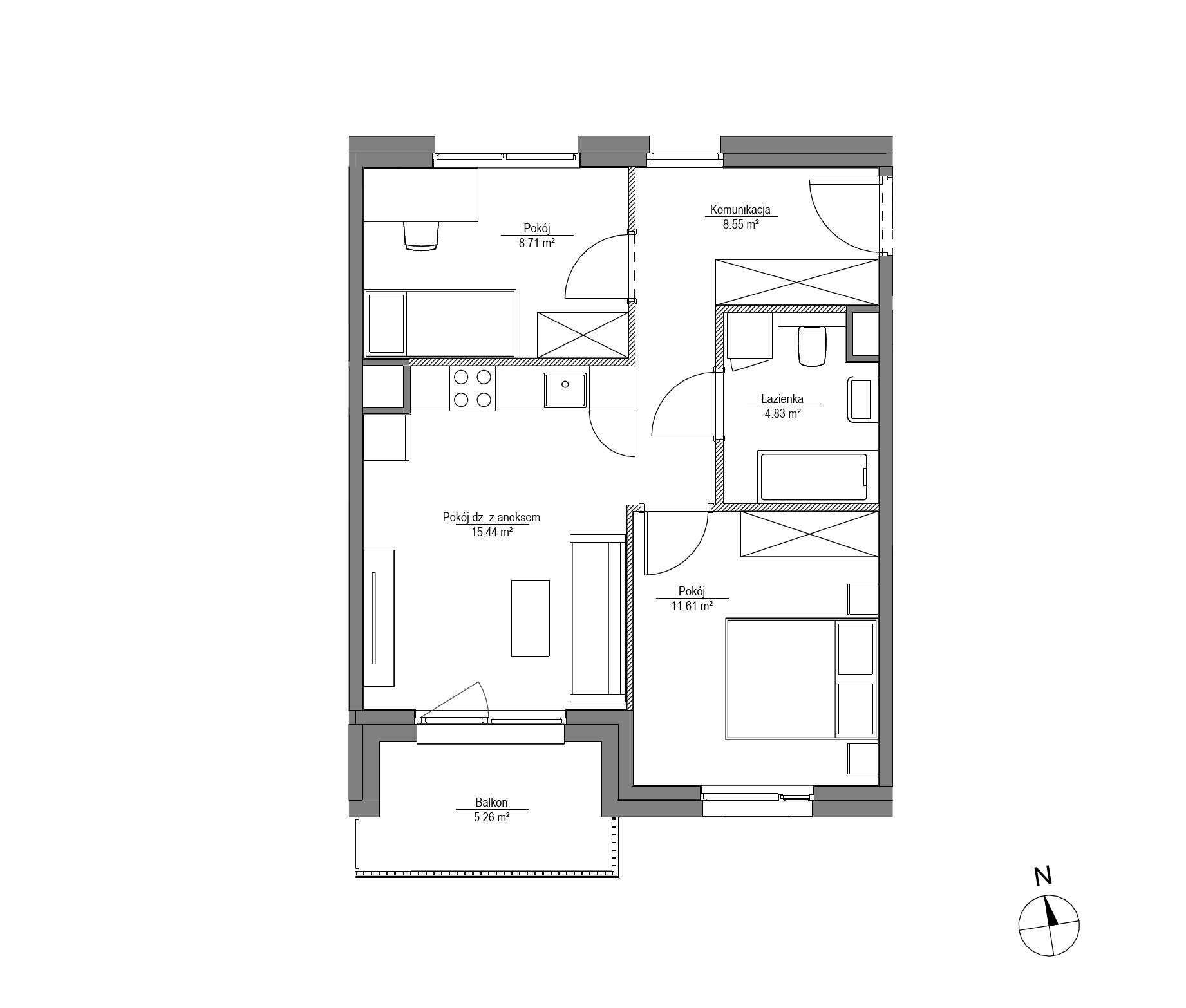 Plan 3 pok. 49m²
