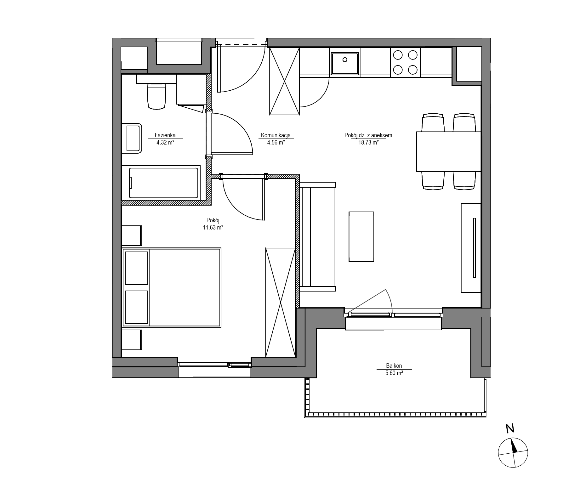 Plan 2 pok. 39m²
