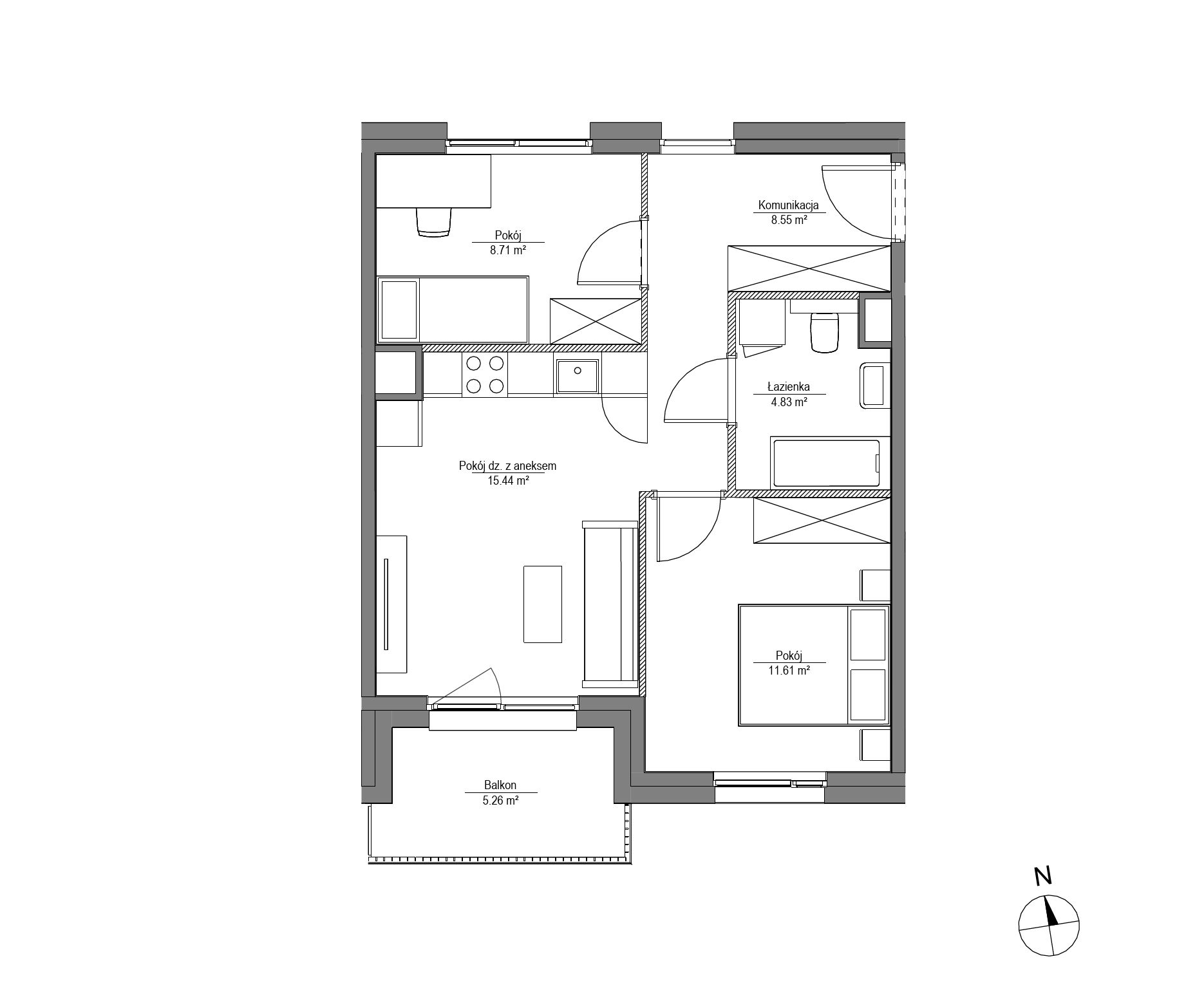 Plan 3 pok. 49m²