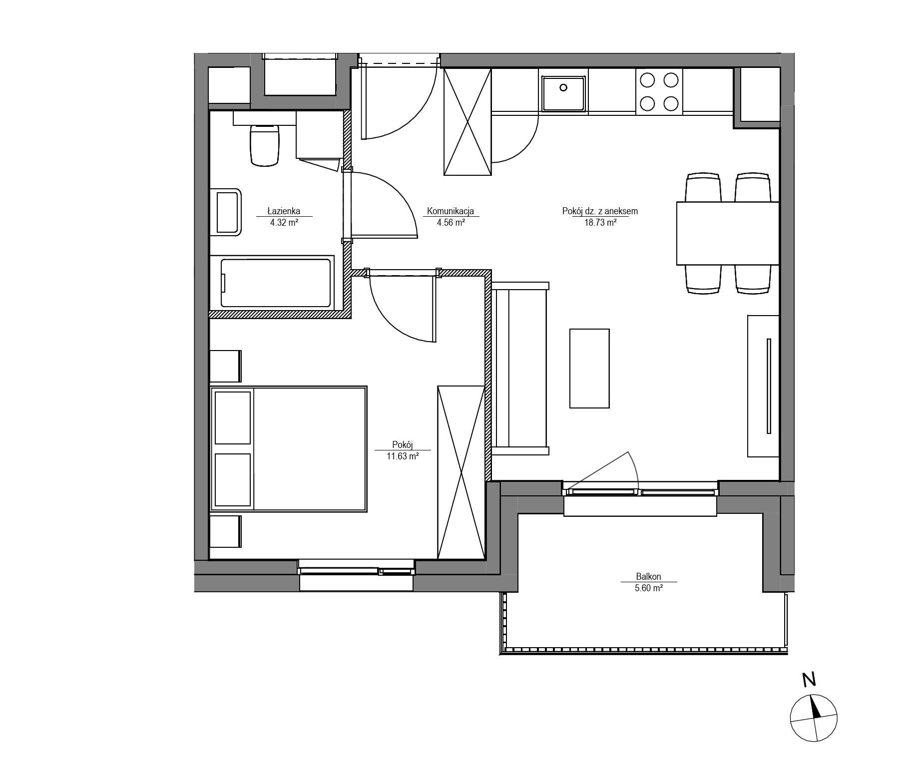 Plan 2 pok. 39m²