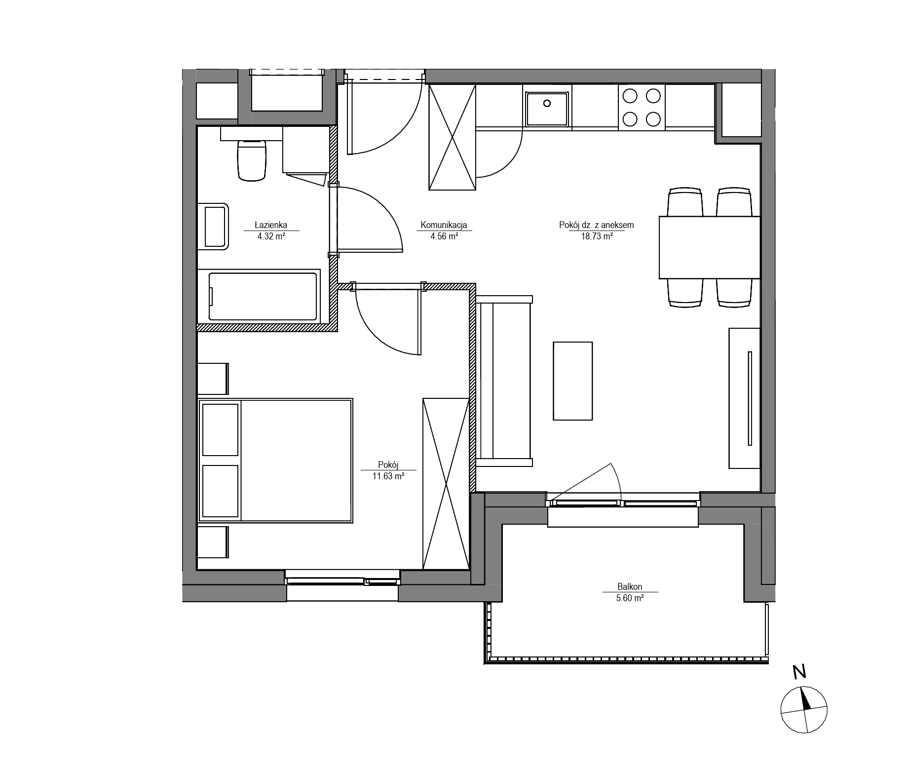 Plan 2 pok. 39m²