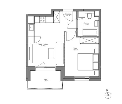 Plan 2 pok. 36m²