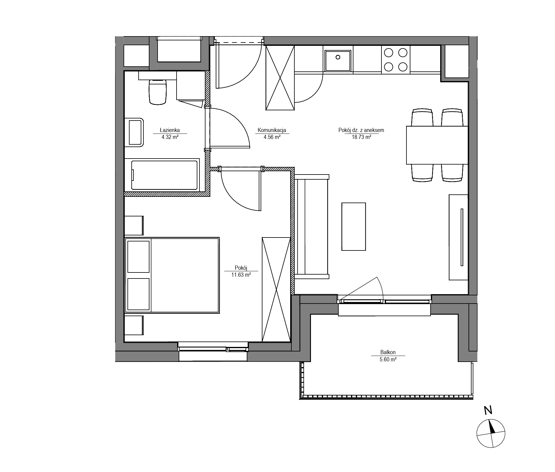 Plan 2 pok. 39m²