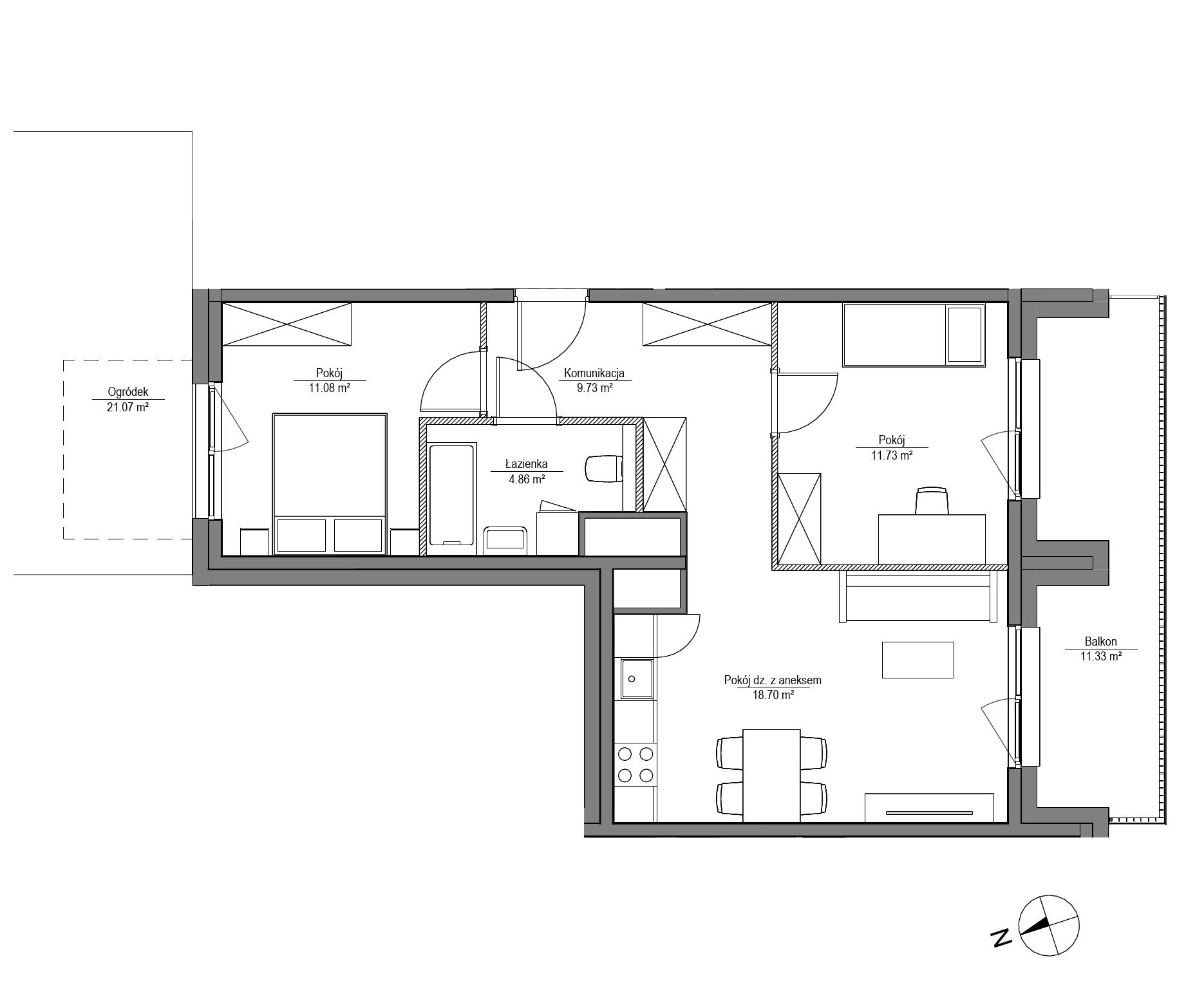 Plan 3 pok. 56m²