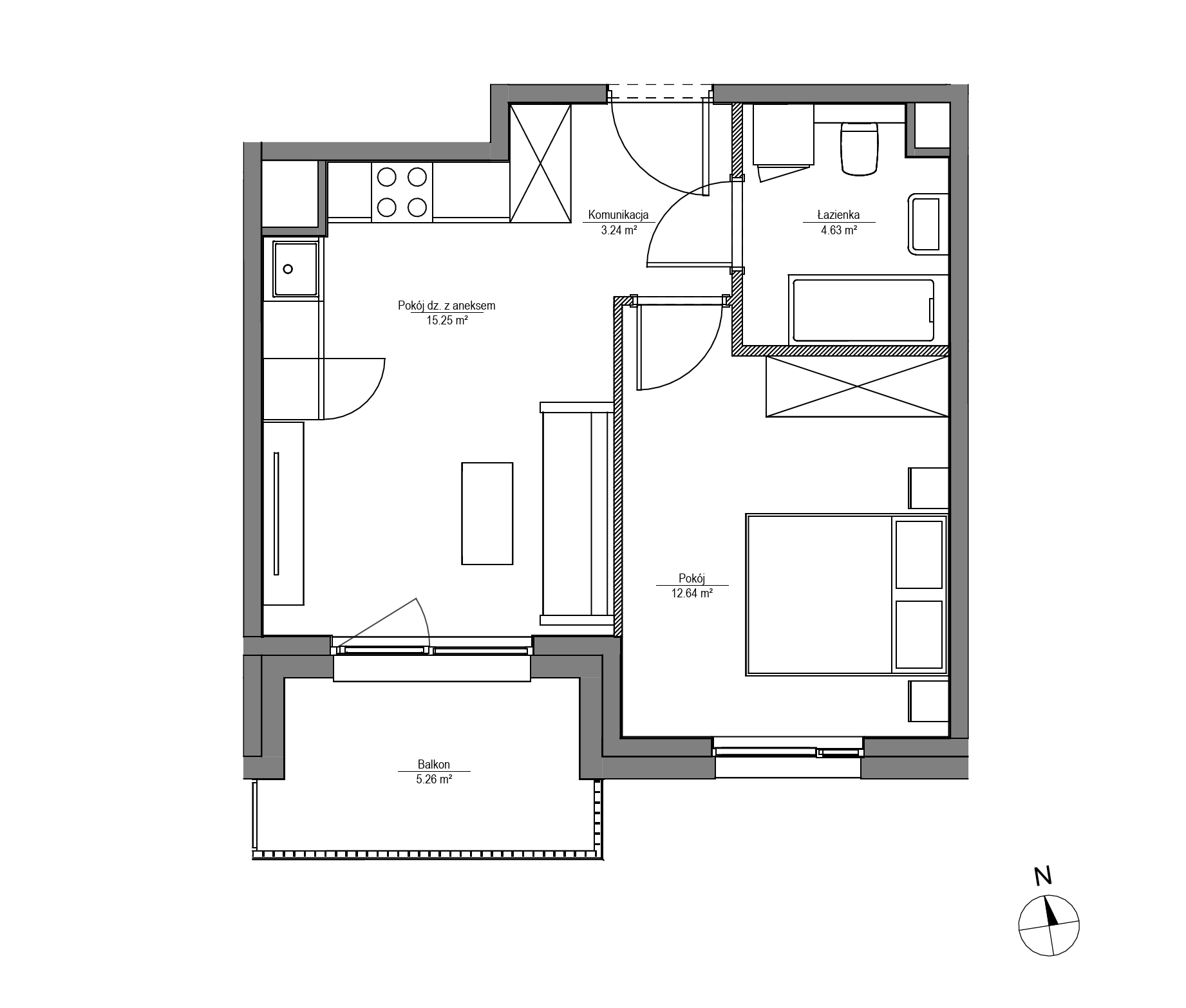 Plan 2 pok. 36m²
