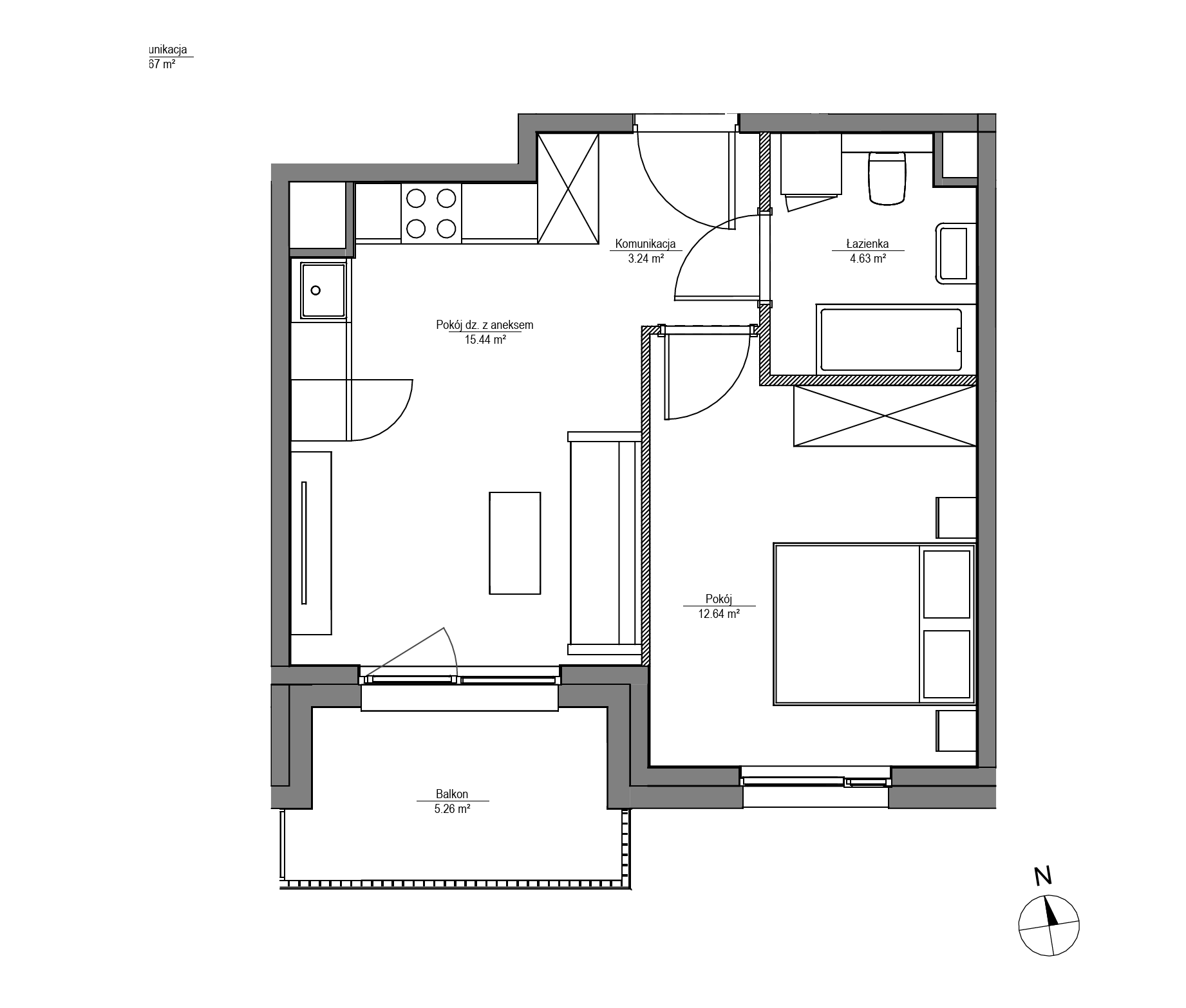 Plan 2 pok. 36m²