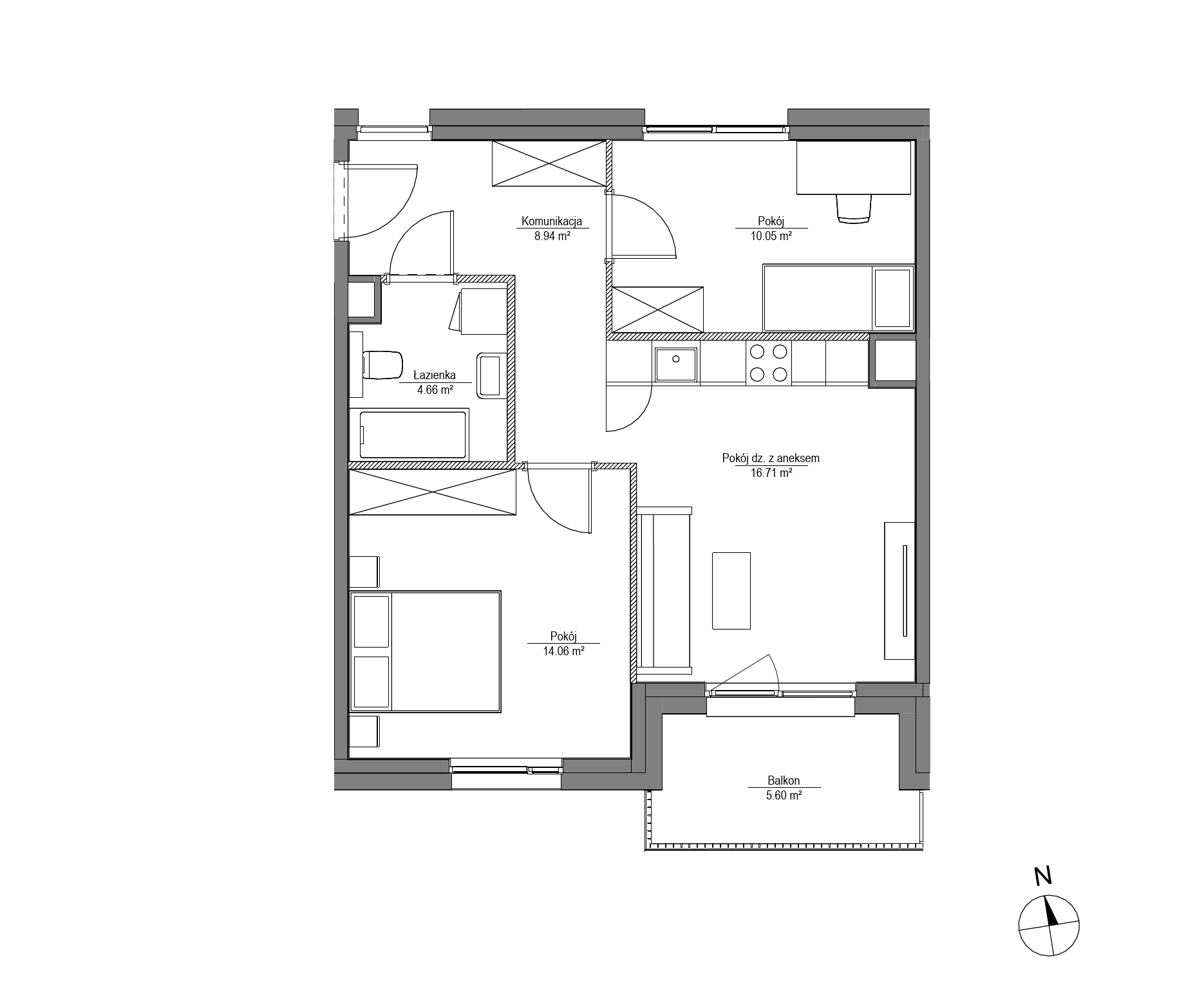 Plan 3 pok. 54m²