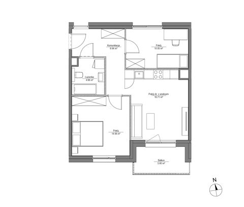Plan 3 pok. 54m²