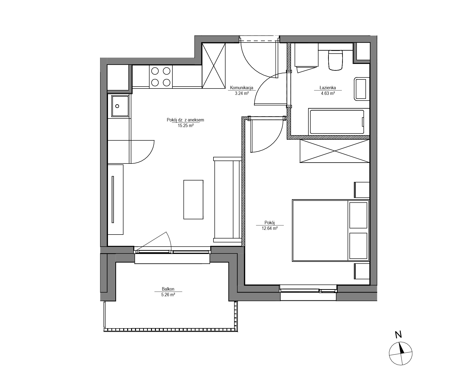 Plan 2 pok. 36m²