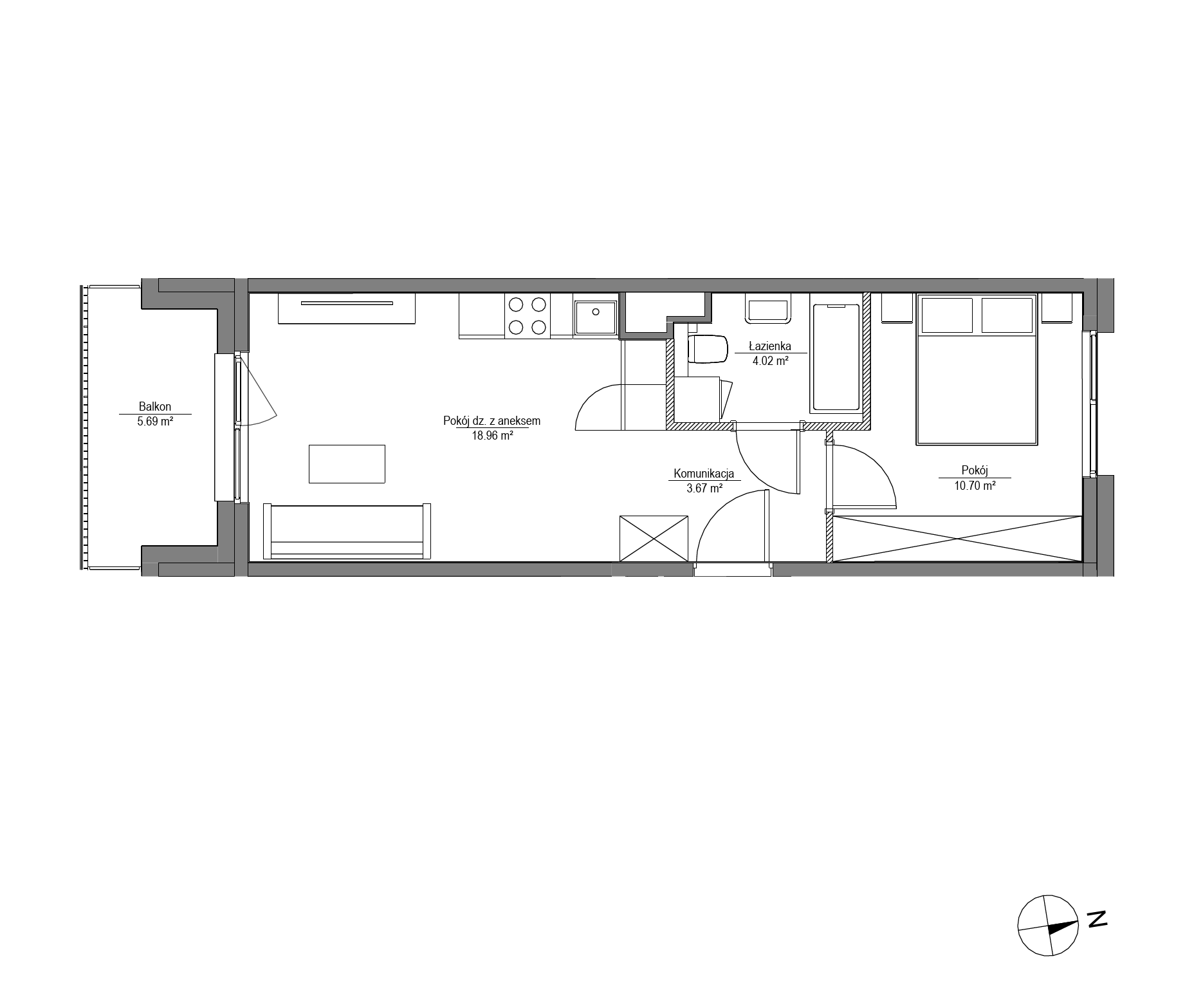 Plan 2 pok. 37m²