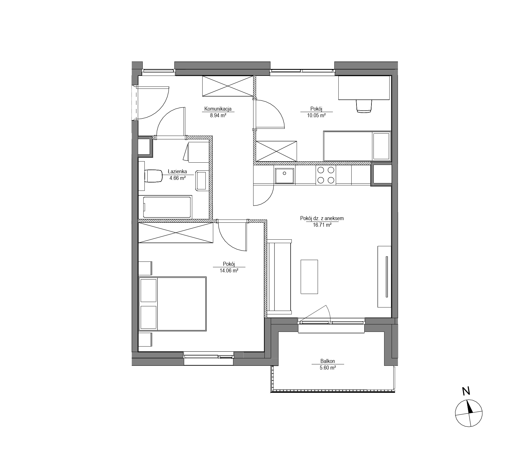 Plan 3 pok. 54m²