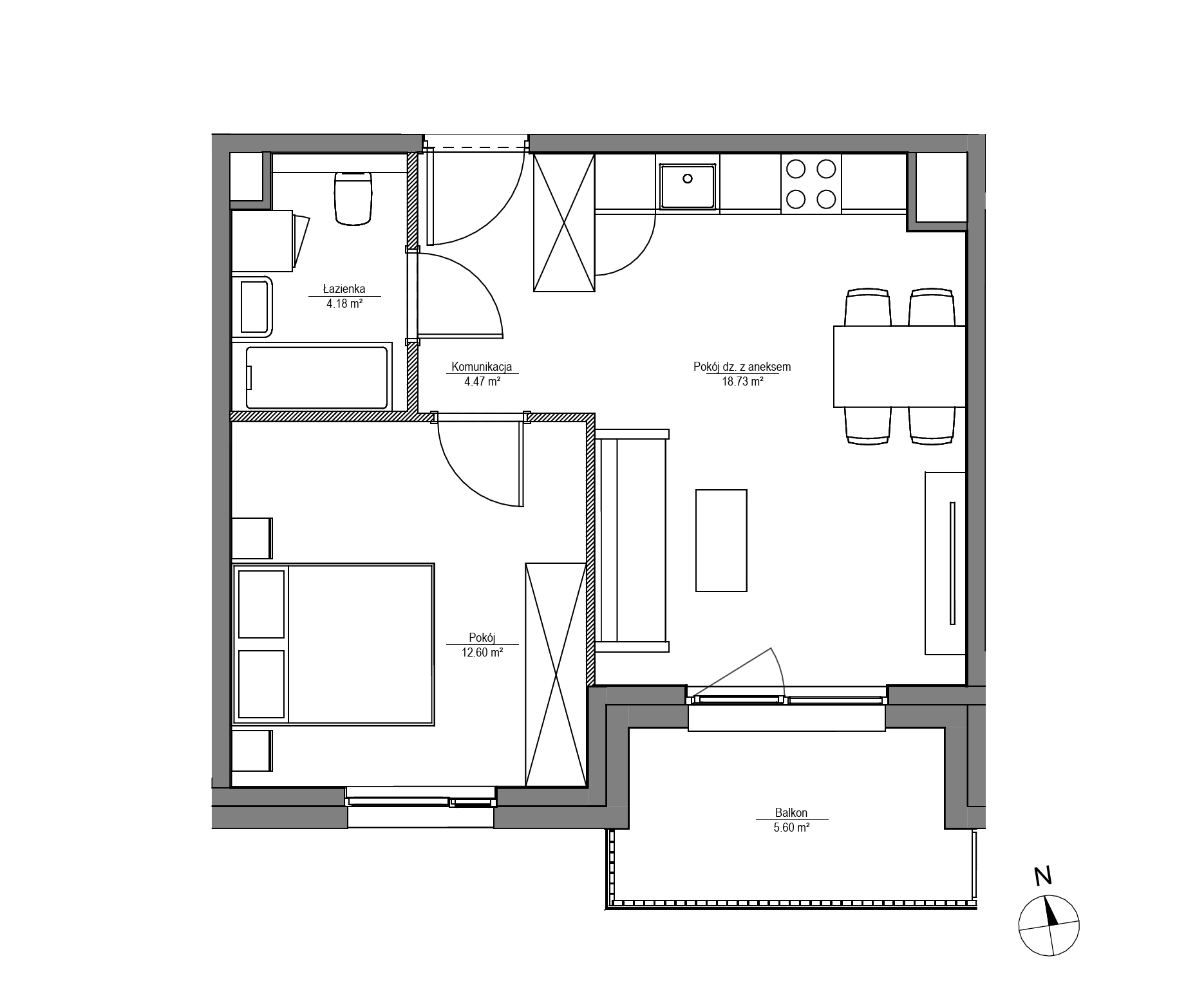 Plan 2 pok. 40m²