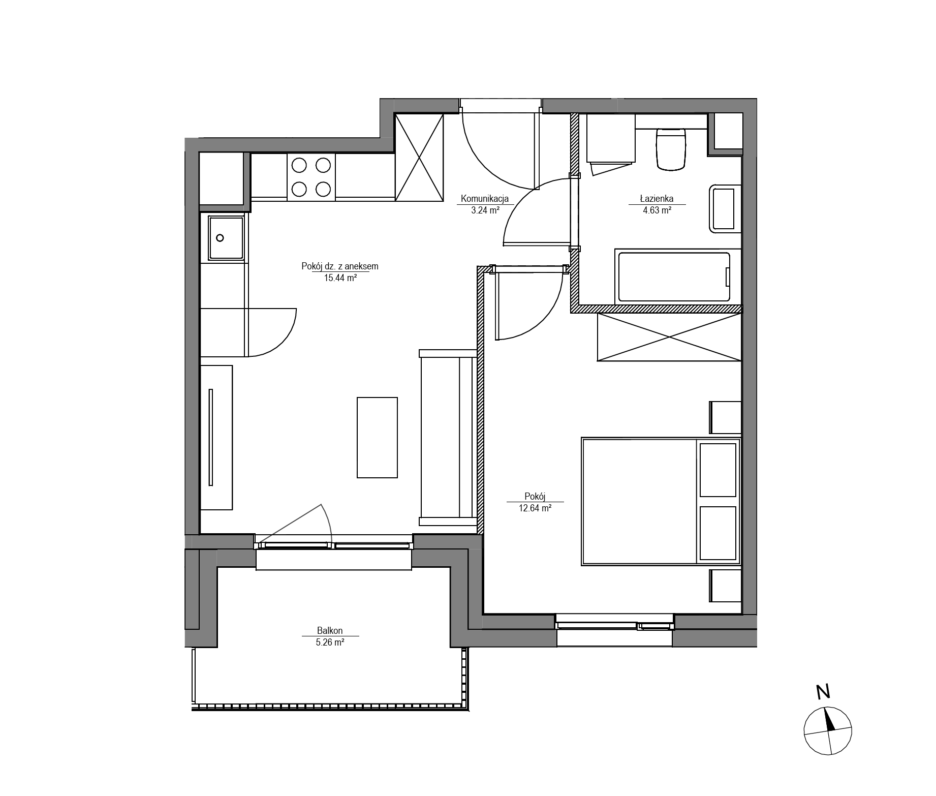 Plan 2 pok. 36m²