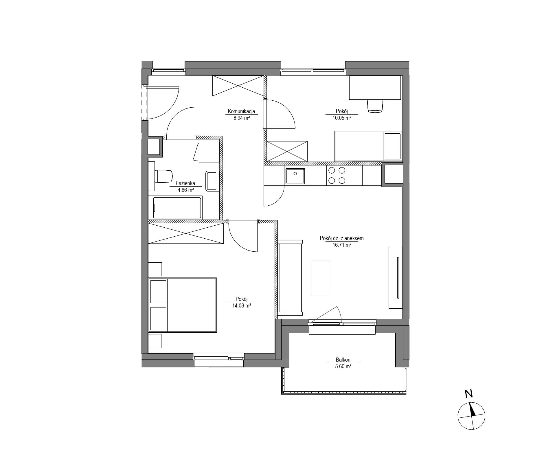Plan 3 pok. 54m²