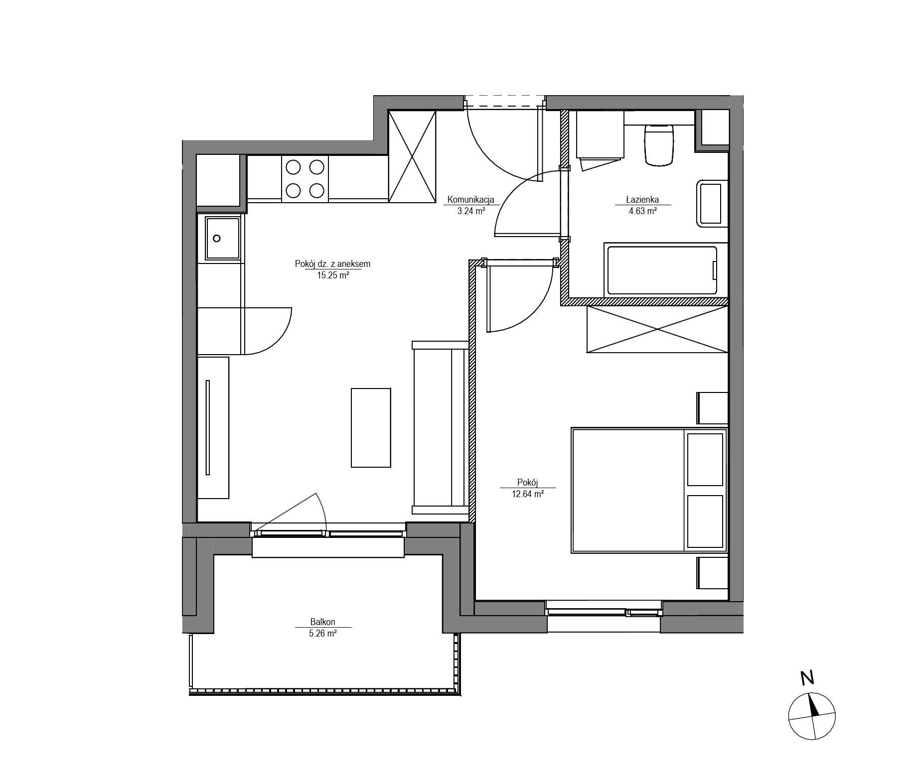 Plan 2 pok. 36m²