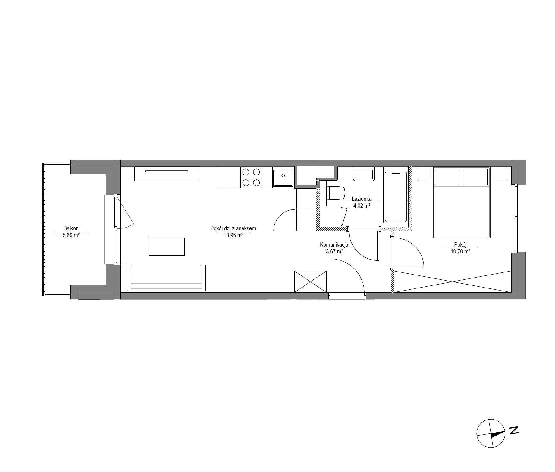 Plan 2 pok. 37m²