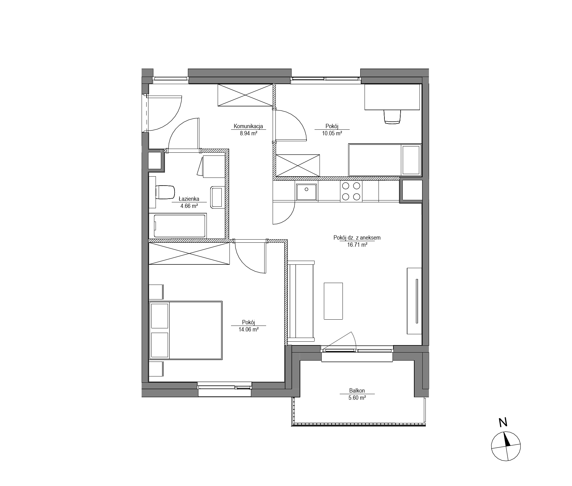 Plan 3 pok. 54m²