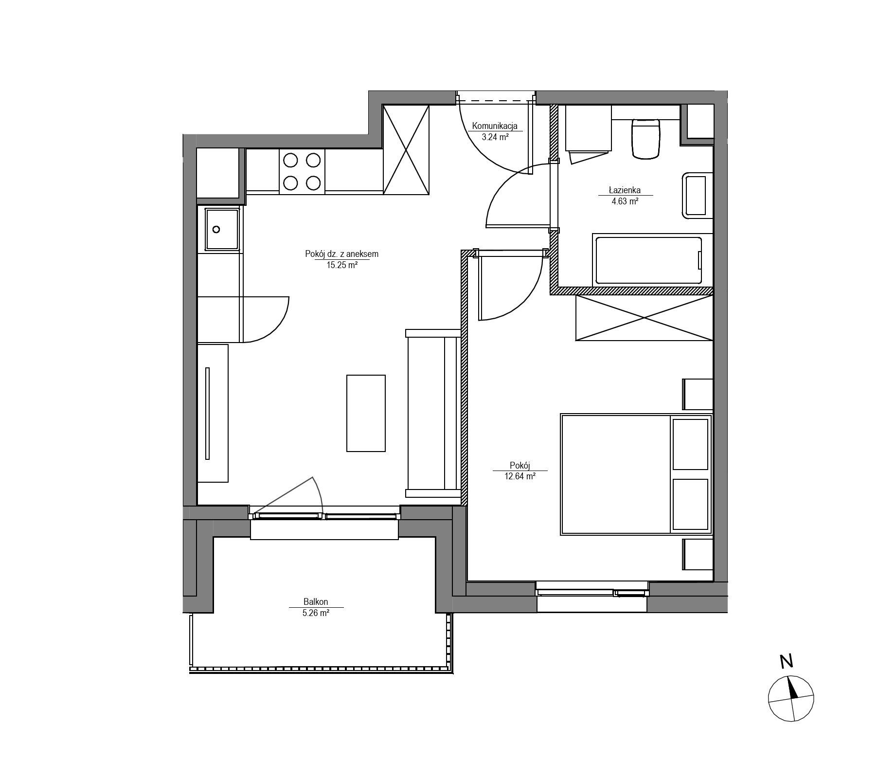Plan 2 pok. 36m²