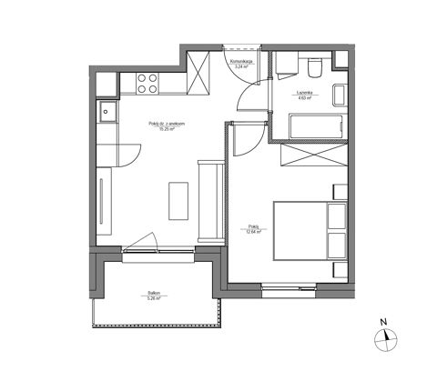 Plan 2 pok. 36m²