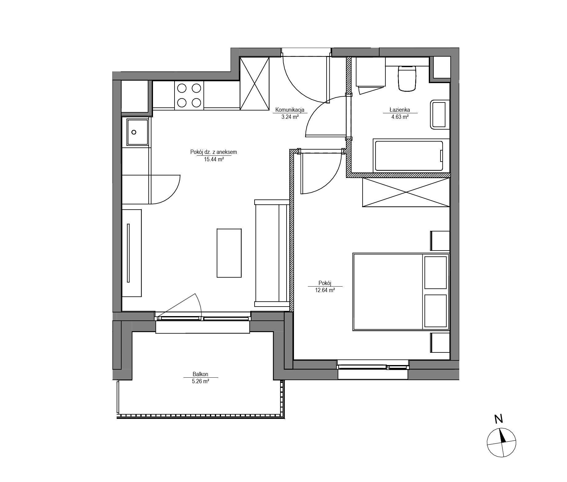 Plan 2 pok. 36m²