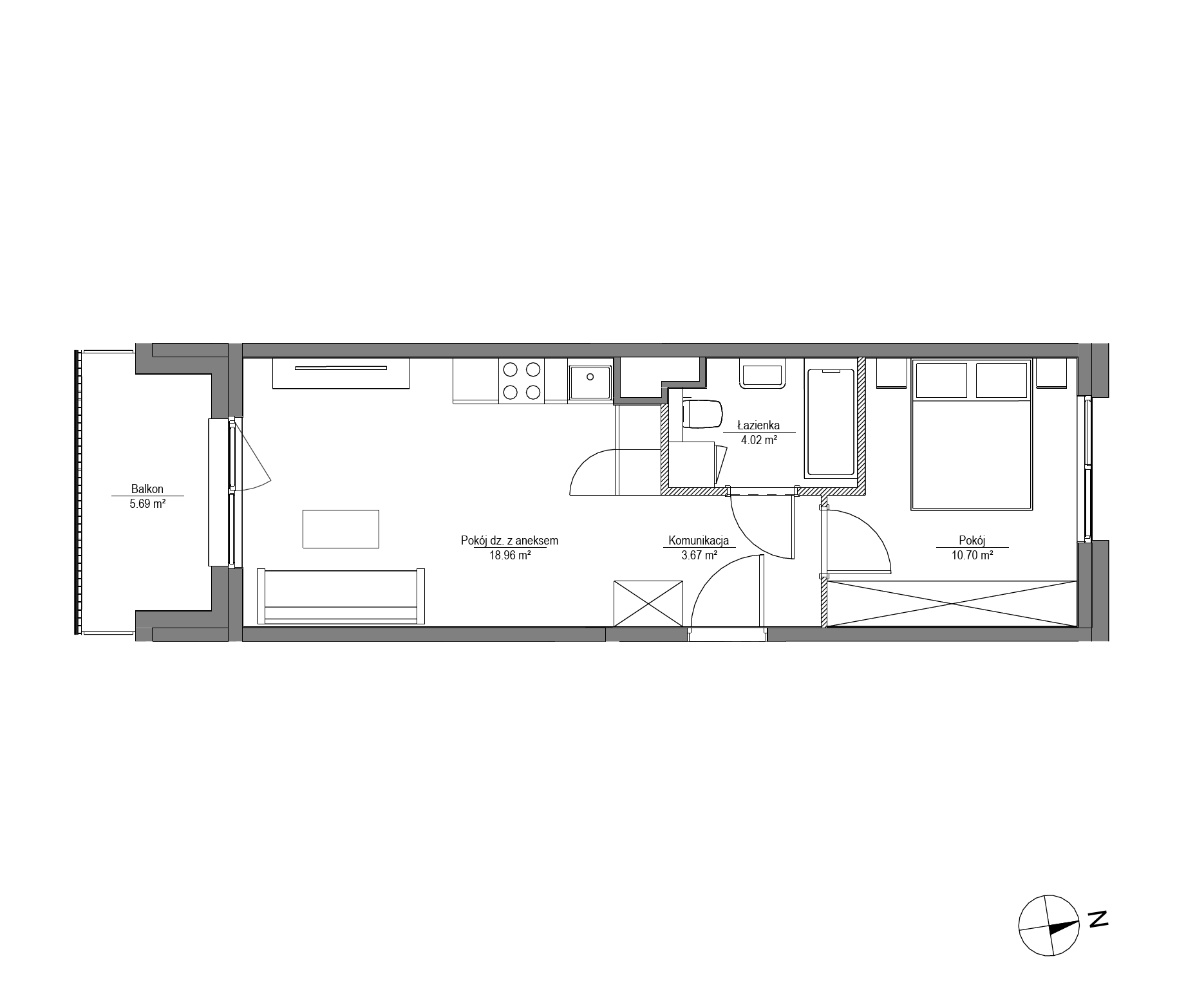 Plan 2 pok. 37m²