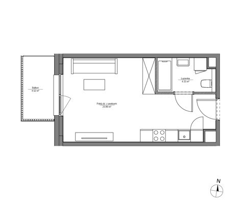 Plan 1 pok. 28m²