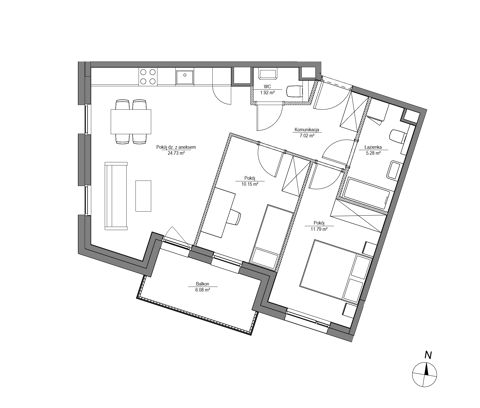Plan 3 pok. 61m²
