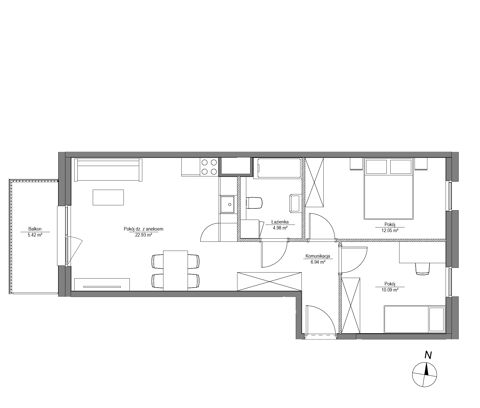 Plan 3 pok. 57m²
