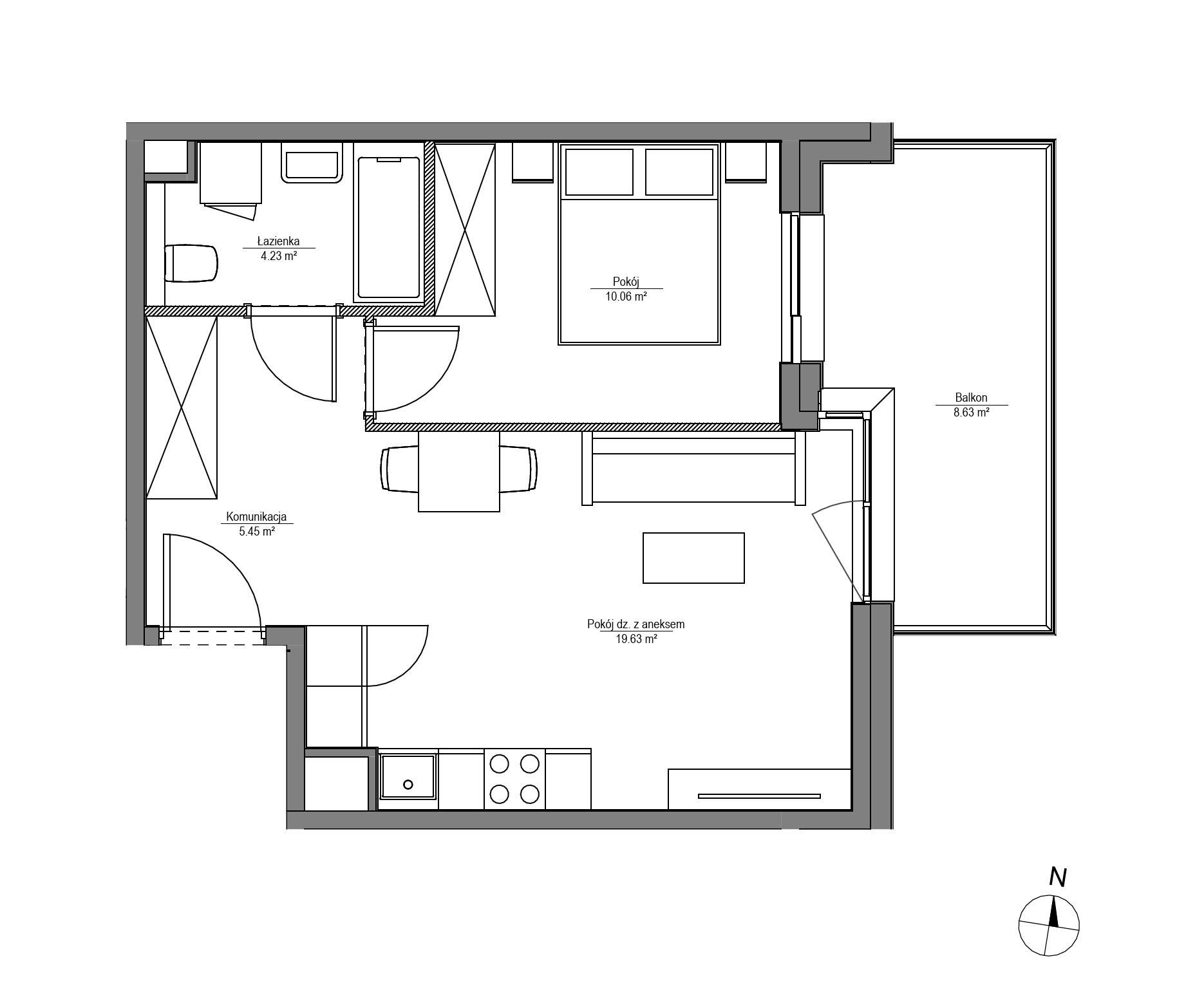 Plan 2 pok. 39m²