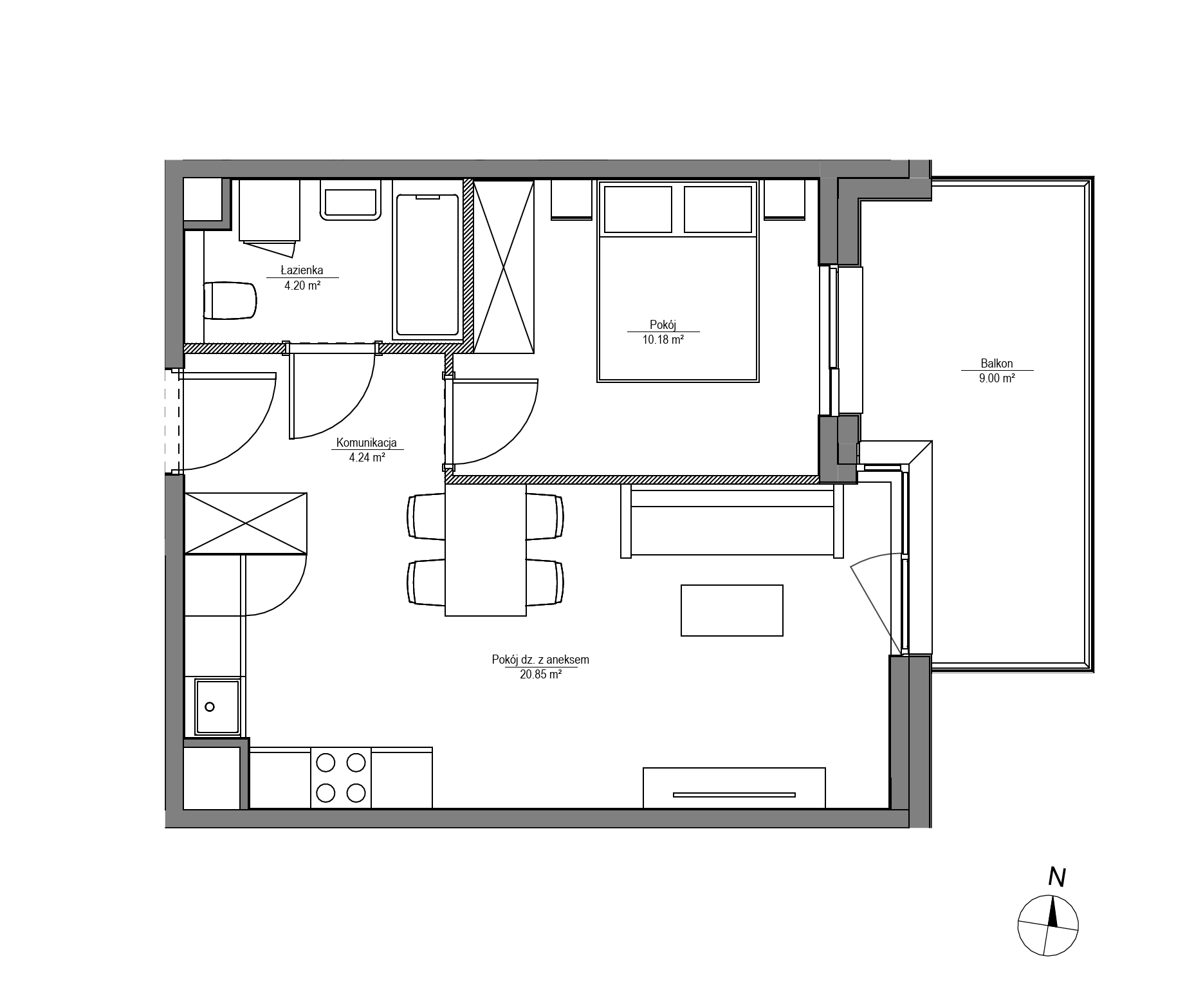 Plan 2 pok. 39m²