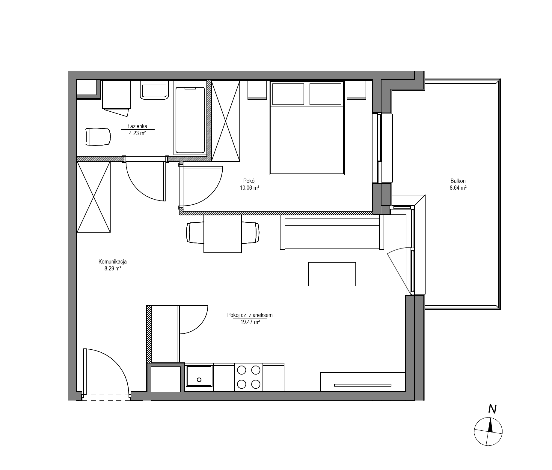 Plan 2 pok. 42m²