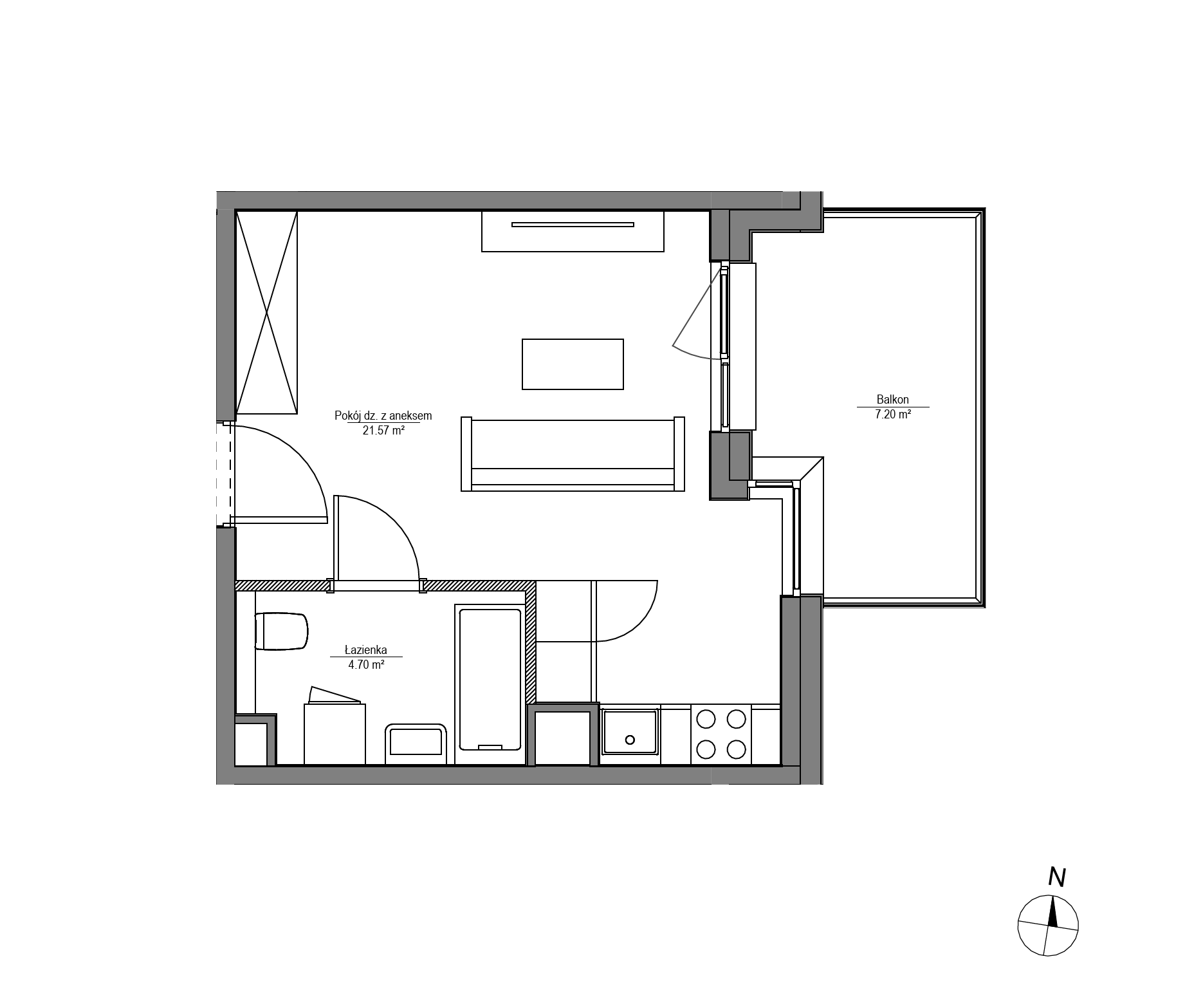 Plan 1 pok. 26m²