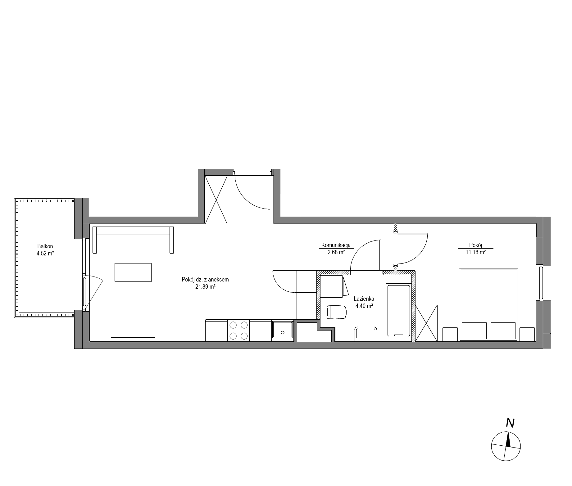 Plan 2 pok. 40m²