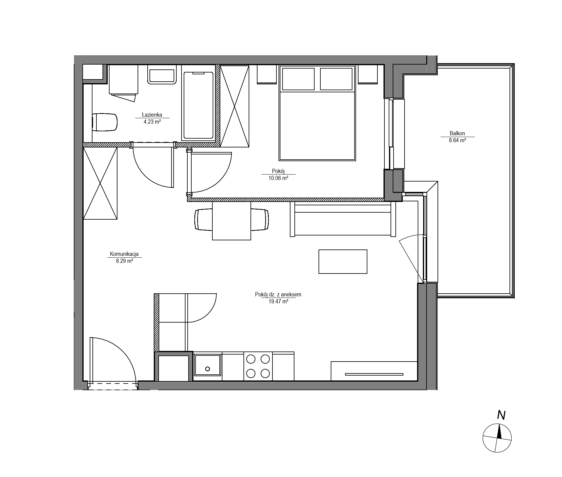 Plan 2 pok. 42m²