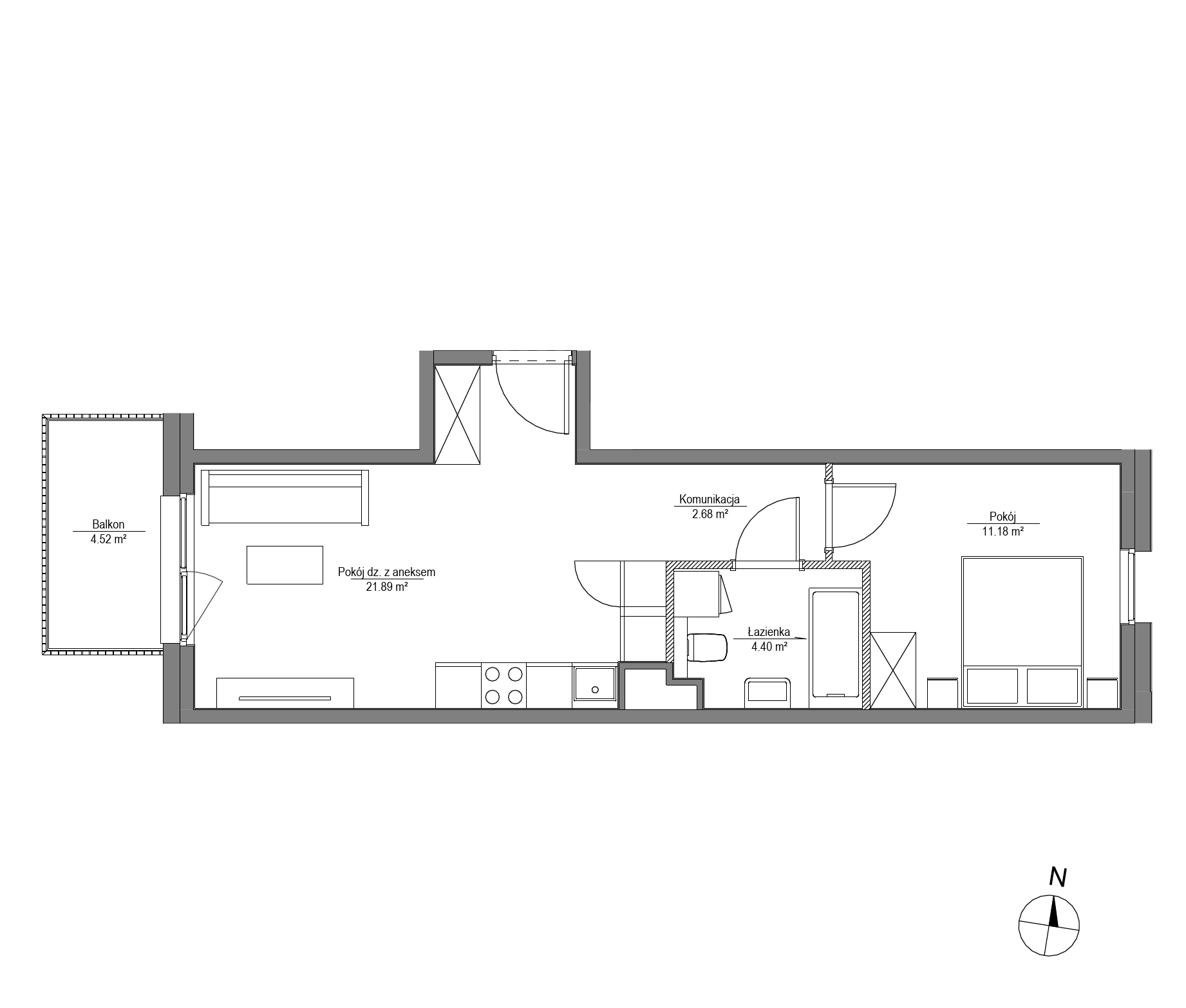 Plan 2 pok. 40m²