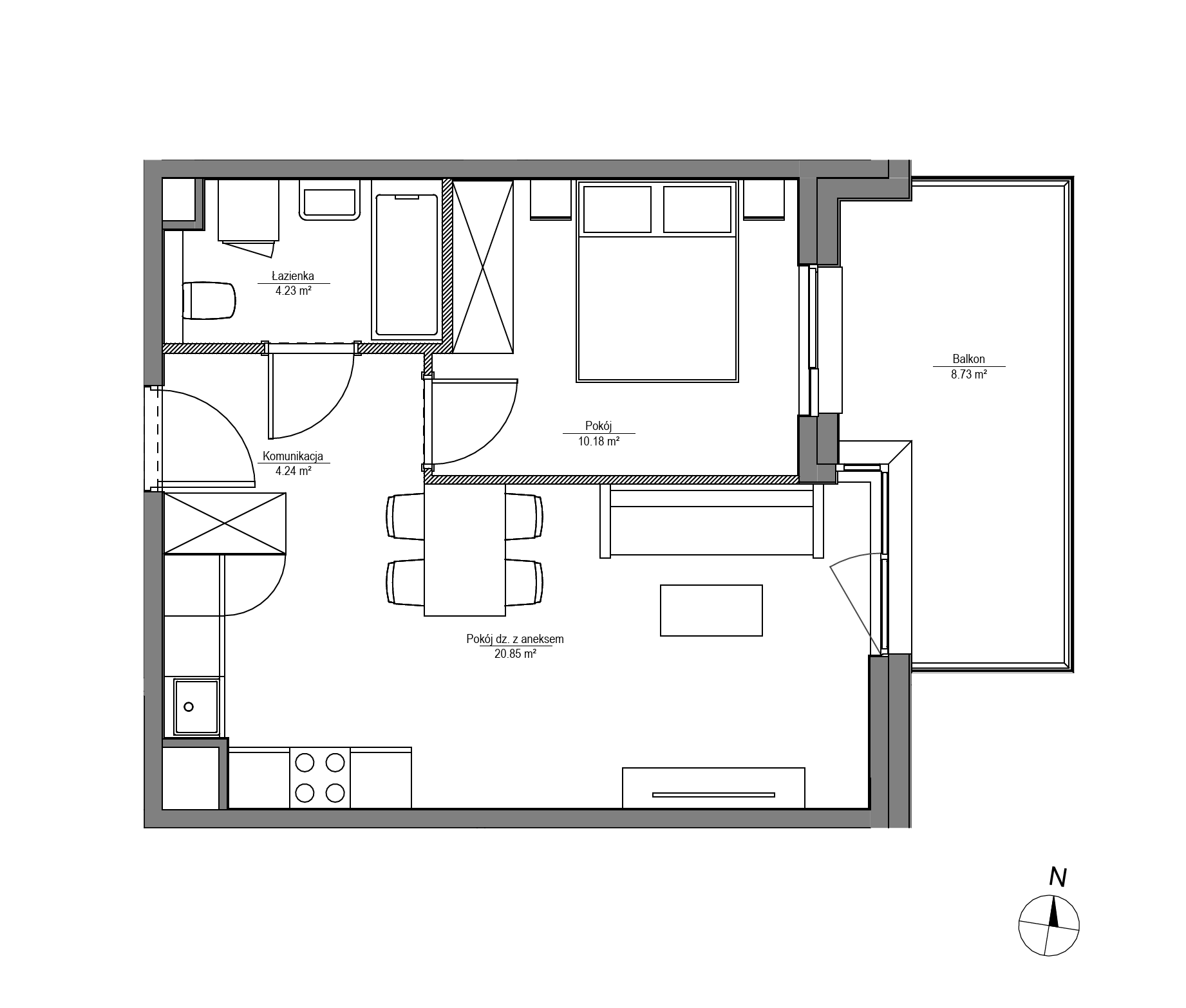 Plan 2 pok. 40m²