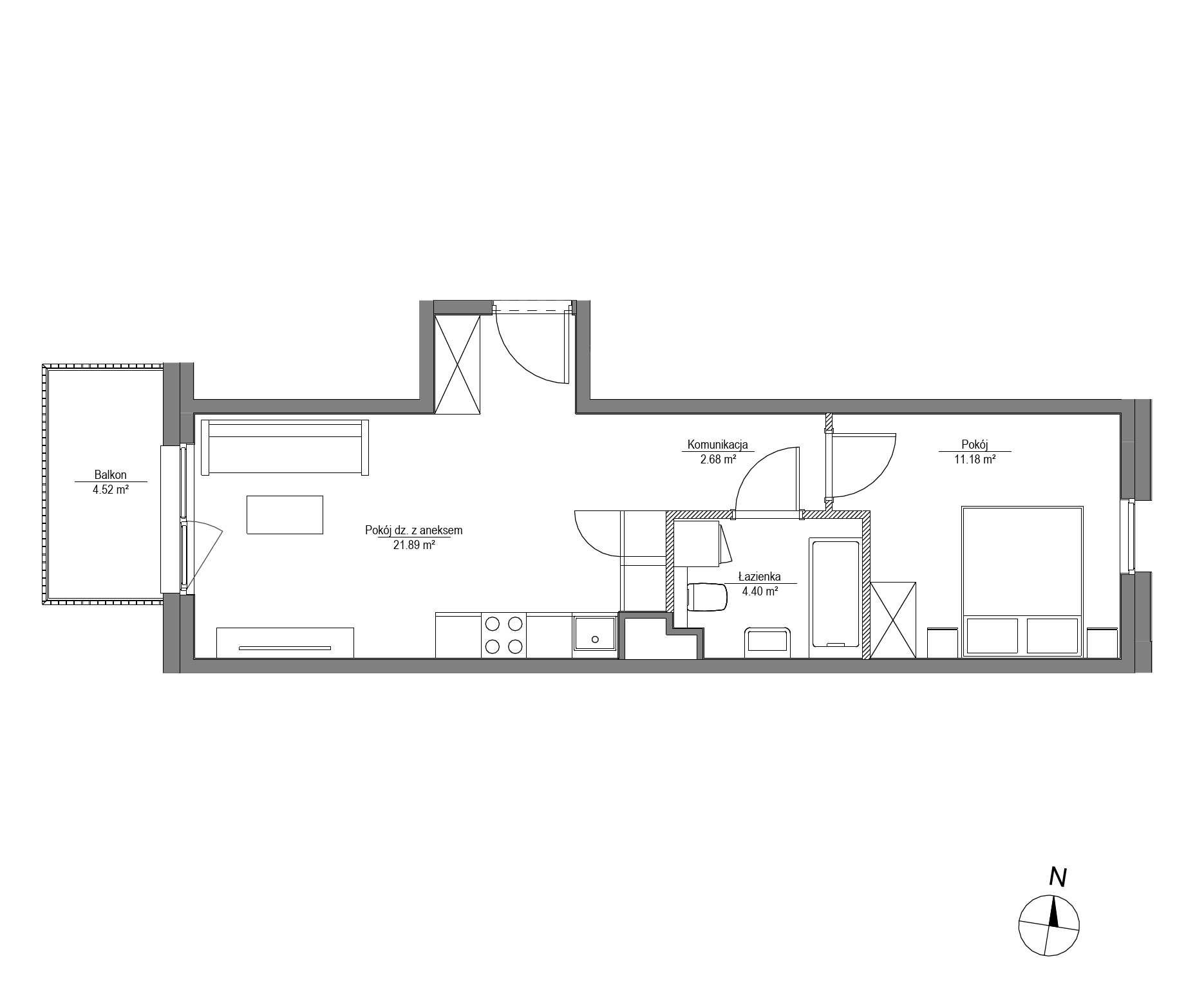 Plan 2 pok. 40m²