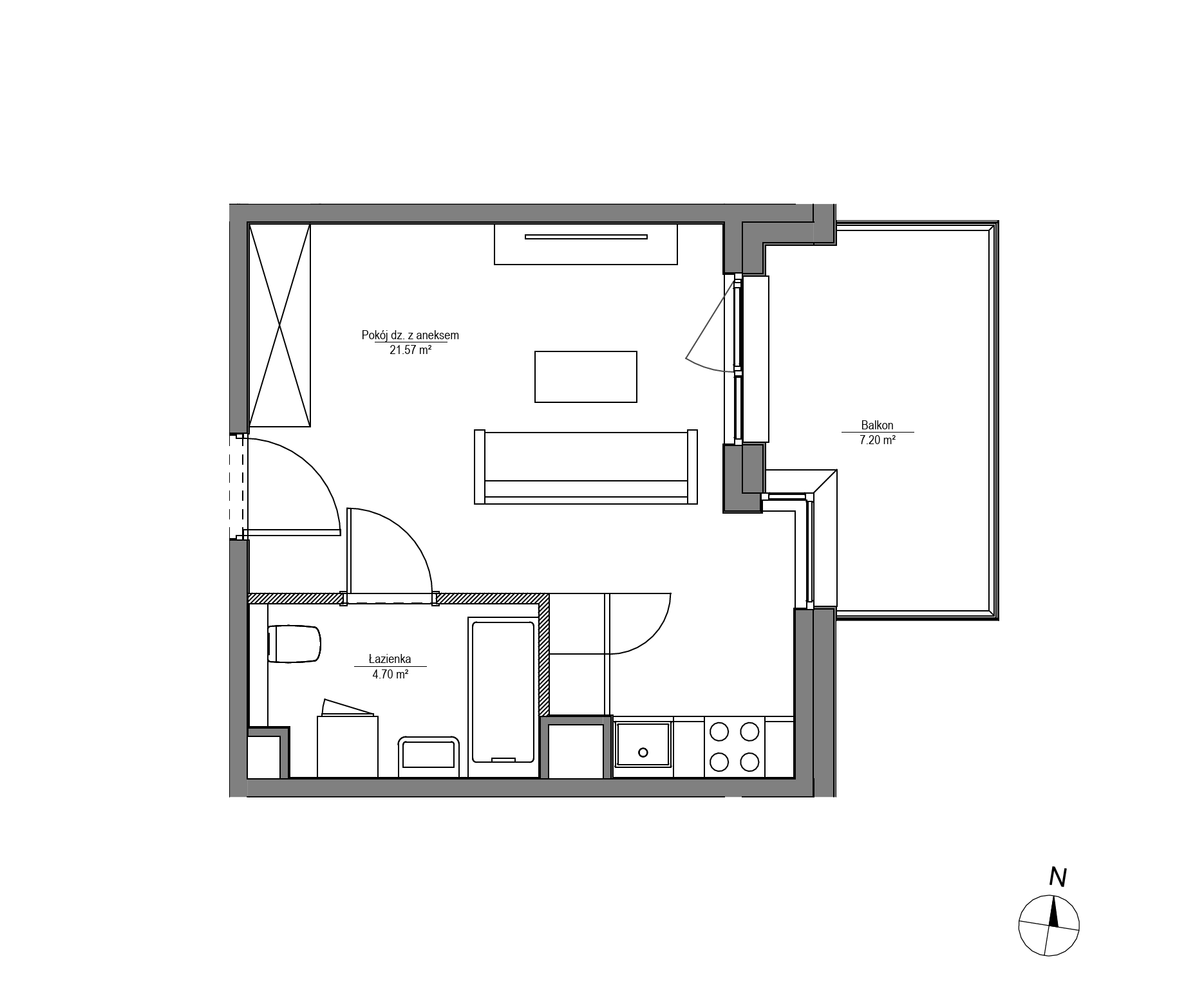 Plan 1 pok. 26m²
