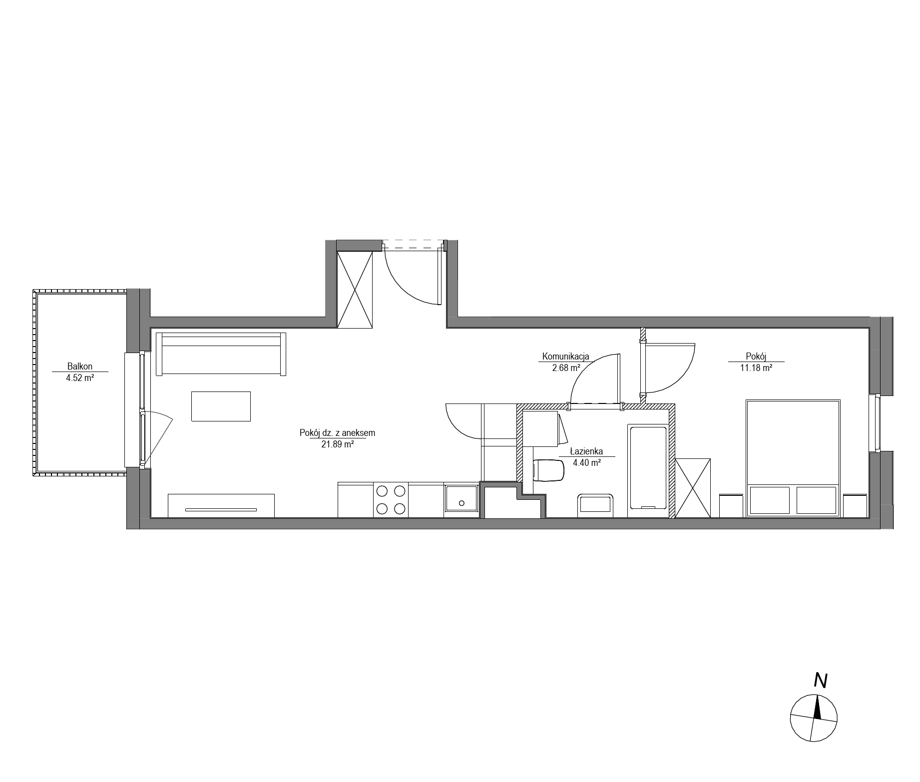 Plan 2 pok. 40m²