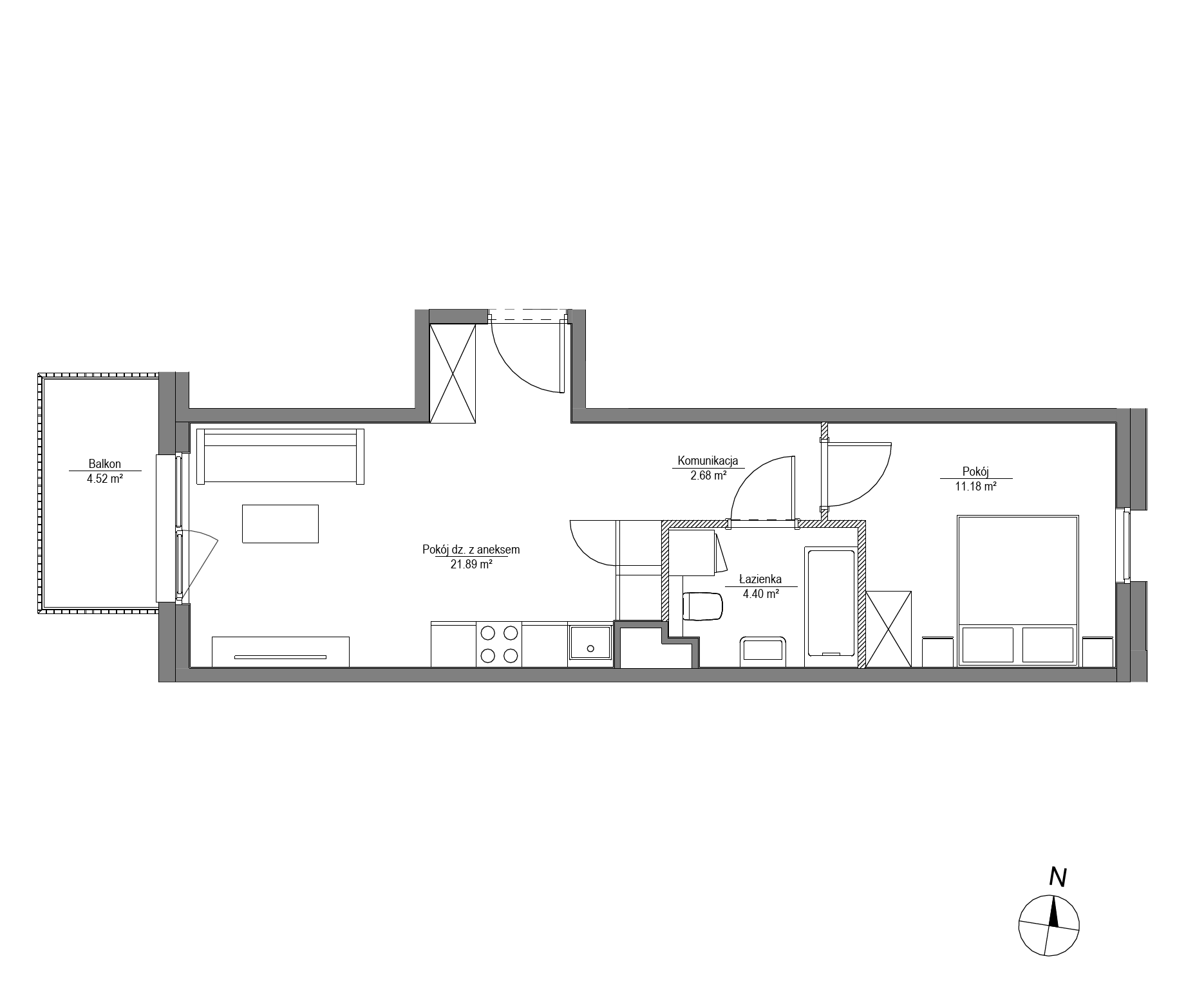 Plan 2 pok. 40m²