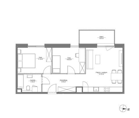 Plan 3 pok. 57m²