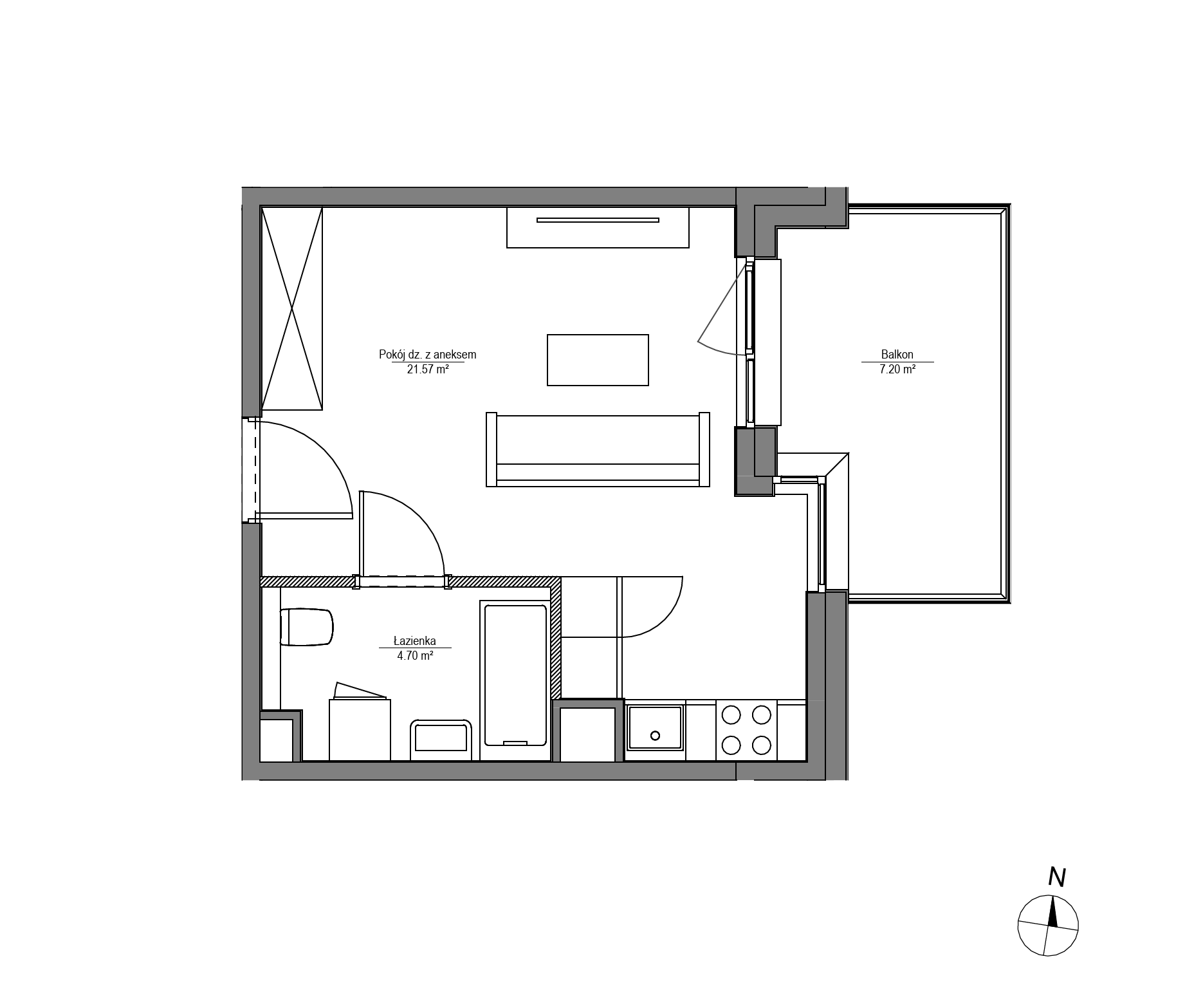 Plan 1 pok. 26m²
