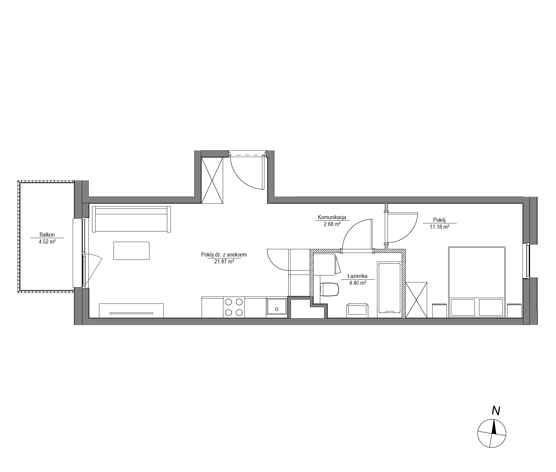 Plan 2 pok. 40m²