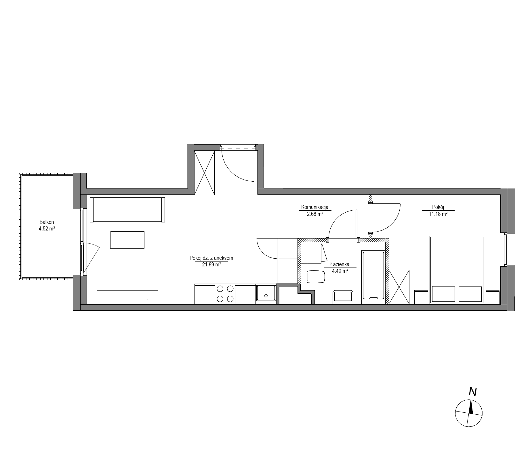 Plan 2 pok. 40m²
